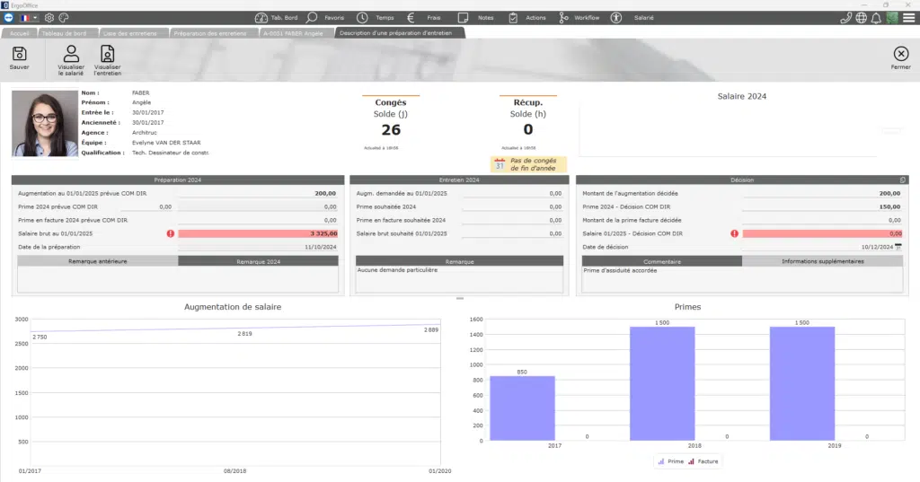 Entretiens d'évaluation 1 Entretiens annuels d'évaluation - tableau de bord d'un collaborateur